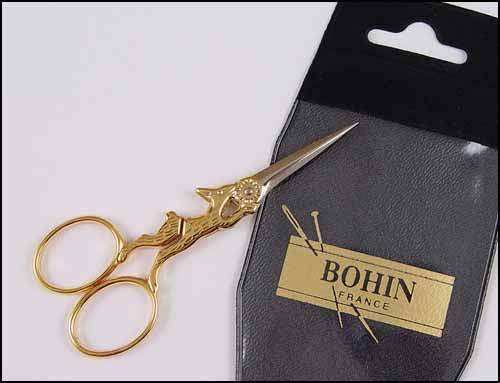 Bohin 4 Gilded Stork Scissors, Bohin #23880